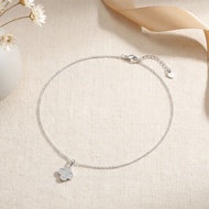 Adjustable necklace - Silver four-leaf clover  necklace