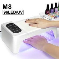 3-In-1 Nail Dryer UV LED Lamp, 96 LED Beads, Auto Sensor, Timer, LED Display Panel, Dual Hand Use - 
