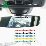 FORBETTER You Are Beautiful Car Stickers, Waterproof Self Adhesive You Are Beautiful Sticker, Reflective Creative You Are Beautiful Car Mirror Decoration