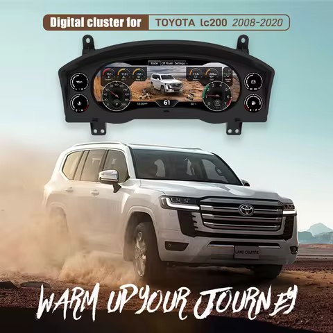 12.3 Inch HD LCD Instrument Cluster for Toyota LandCruiser LC200 2008-2021 Plug and Play Digital Das