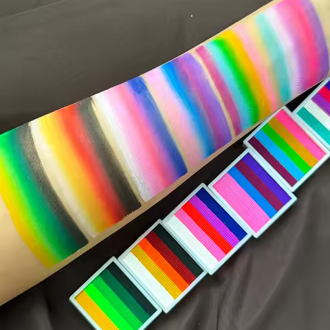 Rainbow Face & Body Paint,8g Split Cake Non-Toxic Makeup-High Saturation Vibrant Colors for Festival