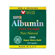 Super Albumin Extra Strength Pure Natural 1,500mg 200 Capsules Super Extra Gold Vital Super Albumin 