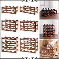 [Tenlzsp8] Wooden Rack, Red Display, Bottle Rack, Stand, Holder for Home, Table Top, Countertop, Kitchen, Dining Room