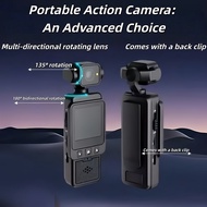 Pocket Action Camera 4K WiFi Sports Camera 180° Rotation Waterproof Vlogging Camera Motorcycle Camer