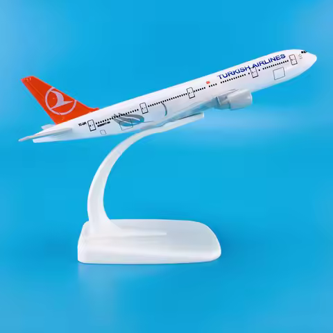 Baza Hot Sale Zinc Ally Material 1:400 16cm Airplane Model Aircrafts Boeing B777-300 Turkish Airline