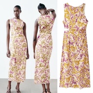 Yellow Vintage Pattern Long Dress 76301 (AZ)