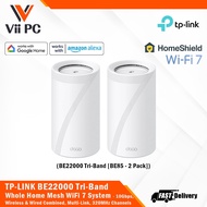 TP-LINK Deco BE85 (2-Pack) BE22000 Tri-Band Whole Home Mesh Wi-Fi 7 System 10 Gbps, Wireless & Wired