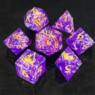 DND Resin Dice Colorful Ribbon Resin Dice, 7PCS Resin Dice Set, Dungeons and Dragons Polyhedral D&D 