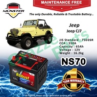 Münster Robust MF CMF NS70 | NS70R | 75D26R (65AH) Car Battery Bateri Kereta for Jeep CJ7