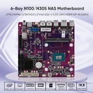 CWWK 12TH GEN N100 2*INTEL I226-V 2.5G NAS MOTHERBOARD 6*SATA3.0 6-BAY SOFT ROUT 1*DDR5 4800MHZ FIRE