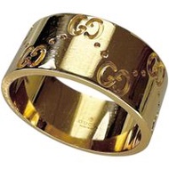 二手 GUCCI Icon 寬戒指，17 號，18K 金，10.3 克，女士款。