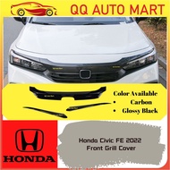 Honda Civic 2022 FE Front Grill Cover Glossy Black/Carbon
