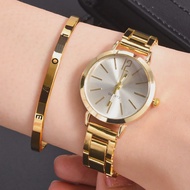 Ladies Fashion Simple Digital Alloy With Quartz Watch LOVE Bracelet 2pcs Set