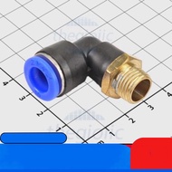 [3 Pieces]- PL10-02 Curved Pneumatic Connector L Pipe 10mm External Thread 12.7mm, 1/4inch IC2 Compo