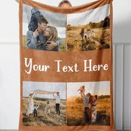 4-Frame Custom Photo Blanket, Thickened Flannel Blanket, Can Customize With 4 Photos, Suitable As A 