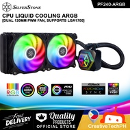 SilverStone AIO CPU Liquid Cooling ARGB [Dual 120mm PWM Fan supports LGA1700] SST-PF240-ARGB V2