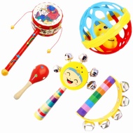 6pcs Toddlers Toys for Babys Rattles Mobiles Ball Bell Set 3 4 5-6 7 8 9 10 11 12 24 Months Old Infant Newborn Toy Boys Sensory Drum Sound Hand Ringing Girls Funny Parent-child Int