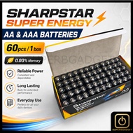 Local Ready | 60pcs/Box | Sharpstar Super Energy Battery AA AAA | R03 R03P R6 R6P | Reliable Power