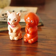 古董英國製老塑料貓狗玩具 W855