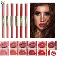 QC 2 IN 1 Exquisite Girls Double-ended Matte Lip Gloss Water Light Waterproof Sweatproof Daily Nude 