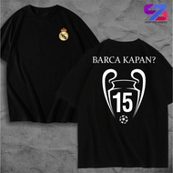 SPT347 BARCA KAPAN T-SHIRT REAL MADRID 15 UCL T-SHIRT WITH FOOTBALL WORDS FOR MEN AND WOMEN