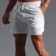 Men Short Men's Shorts Knee-Length Pants Men's Casual Pure Cotton Mid-Length Pants Elastic Waist Pan