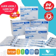 Nipro Syringes without needle Luer Slip Syringe Luer Lock Syringe, 1ml, 3ml, 5ml, 10ml - 100pcs/box,
