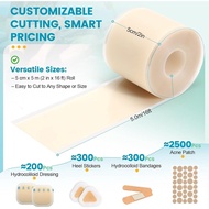 Hydrocolloid Bandage Roll, 2 Inch x 16 Feet | Wound Dressing & Blister Tape | Hydrocolloid for Acne,