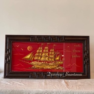 Teak Picture Frame Wood Auspicious Velvet