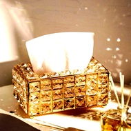 Nordic Style Tissue Box ​Aesthetic Gold Tissue Box Crystal Tissue Box Luxury Gold Tissue Box Crystal Tissue Holder