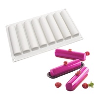 8 Cavity Silicone Mold Cake Pan Eclair Puff Baking Mold Nonstick Cereal Energy Long Bar Maker Chocol