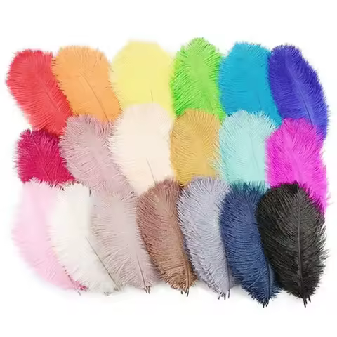 10 Pcs Ostrich Feather 15-50 CM Wedding Table Centerpiece Decoration Plume Real Ostrich Feathers Col