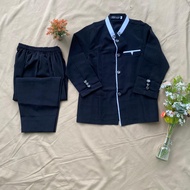 Baju Koko Anak - Jasko Anak - Setelan Koko Anak Baju Koko Putih Celana Hitam