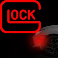 Car and Motorcycle Laser Decal Stickers with Custom GLOCK Lettering Design
