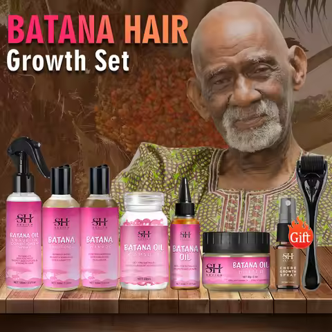7pc Batana Oil Product Fast Hair Growth Oil For Men Hair Growing Spray Anti Hair Loss Shampoo Butter