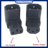 HENGHOME 3pin Male To Female Extend 90 Degree Down Up Angle AC Converter IEC 320 C14 To C13 Left Rig