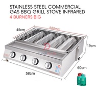 Big 4 Burners Stainless Steel Commercial Gas BBQ Grill Stove Infrared Burner Cooker