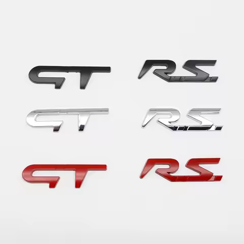 Car 3D GT RS Sport Logo Car Rear Trunk Emblem Badge Sticker For Renault Logan Clio Megane Kangoo 1 2