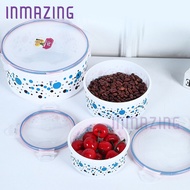 Inmazing Kitchen 3 Pcs Set Storage Box Plastic Container Fresh Food Lock Sealed Lid Tupperware Lelon