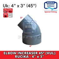 Elbow Increaser 45 4 x 3 inch RUCIKA VU45L Knee Overloop Vlok Reducer