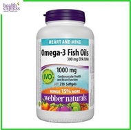 Webber Naturals - 三文魚、魚油 (1000 毫克) 210 粒軟膠囊 [平行進口] 此日期前最佳:2027年08月31日 關節健康視力健康心腦血管DHAEPA