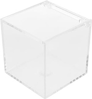ABOOFAN Clear Acrylic Display Case for Collectibles Countertop Box Cube Organizer with Lid Protection Showcase for Single Action Figures Doll Home Storage 8cm