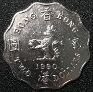12香港貳圓 1990年 女王頭二元 香港舊版錢幣 紅銅 硬幣 $9