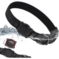 Airtag  Collar, Reflective  Collar with Waterproof AirTag Holder,Adjustable Reflective  Collar Compa