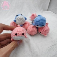 thewoodfamer Cartoon Little Whale Keychain Hanging Handmade Crochet Pendant Car Bag Accessories DIY 