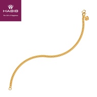 HABIB 916/22K Yellow Gold Anklet (Sauh Lama Kosong) GA0611020