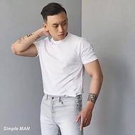 Áo thun trơn nam Simple MAN thời trang cao cấp vải cotton dày min mát