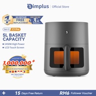Simplus Digital Air Fryer 5L 1450W Multi-functional Digital LED Screen Touch Smart Sensing Power OFF