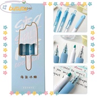 BUTUTU 4Pcs/Pack Gel Pen, Plastic 0.5mm Black Refill Pen, Kawaii Office School Supplies Gift Ballpoint Pen Stationery