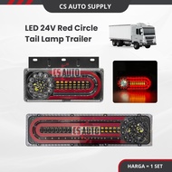 LED 24V RUNNING TAIL LAMP RED CIRCLE Lamp Belakang Lori Treler Lorry Trailer Rear Light